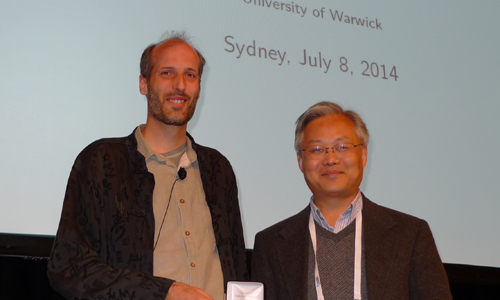 Martin Hairer (left) gave a Medallion Lecture