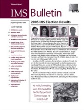 IMS Bulletin 34(7) cover image