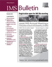 IMS Bulletin 34(10) cover image