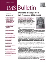 IMS Bulletin 37(8) cover image