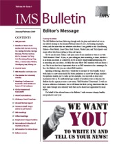 IMS Bulletin 38(1) cover image