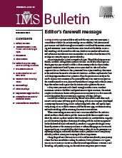 IMS Bulletin 39(10) cover image