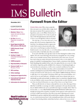 IMS Bulletin 42(8) cover image